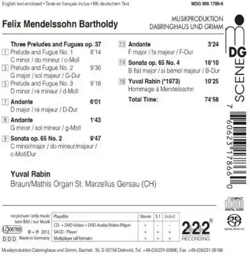 Deal Organ Works: Three Preludes & Fugues Op 37