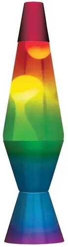 Direct From Manufacturer Lava 14.5'' Rainbw Hand Painted - Triclolor Base Lava Lamp